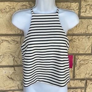 Cami Halter Tank Top Cropped Crop Stripped Strip size Small Beach Vacation